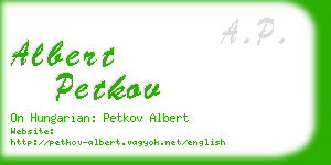 albert petkov business card